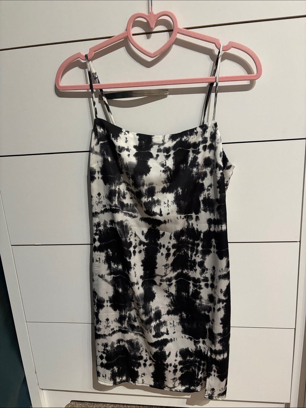 Garage Black and White Tie-Dye Mini Slip Dress Size XS